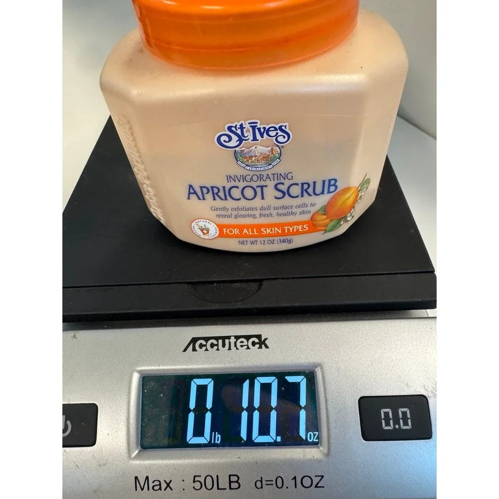 Vintage St. Ives Invigorating Apricot Scrub 12 oz Jar Tub Swiss Formula READ